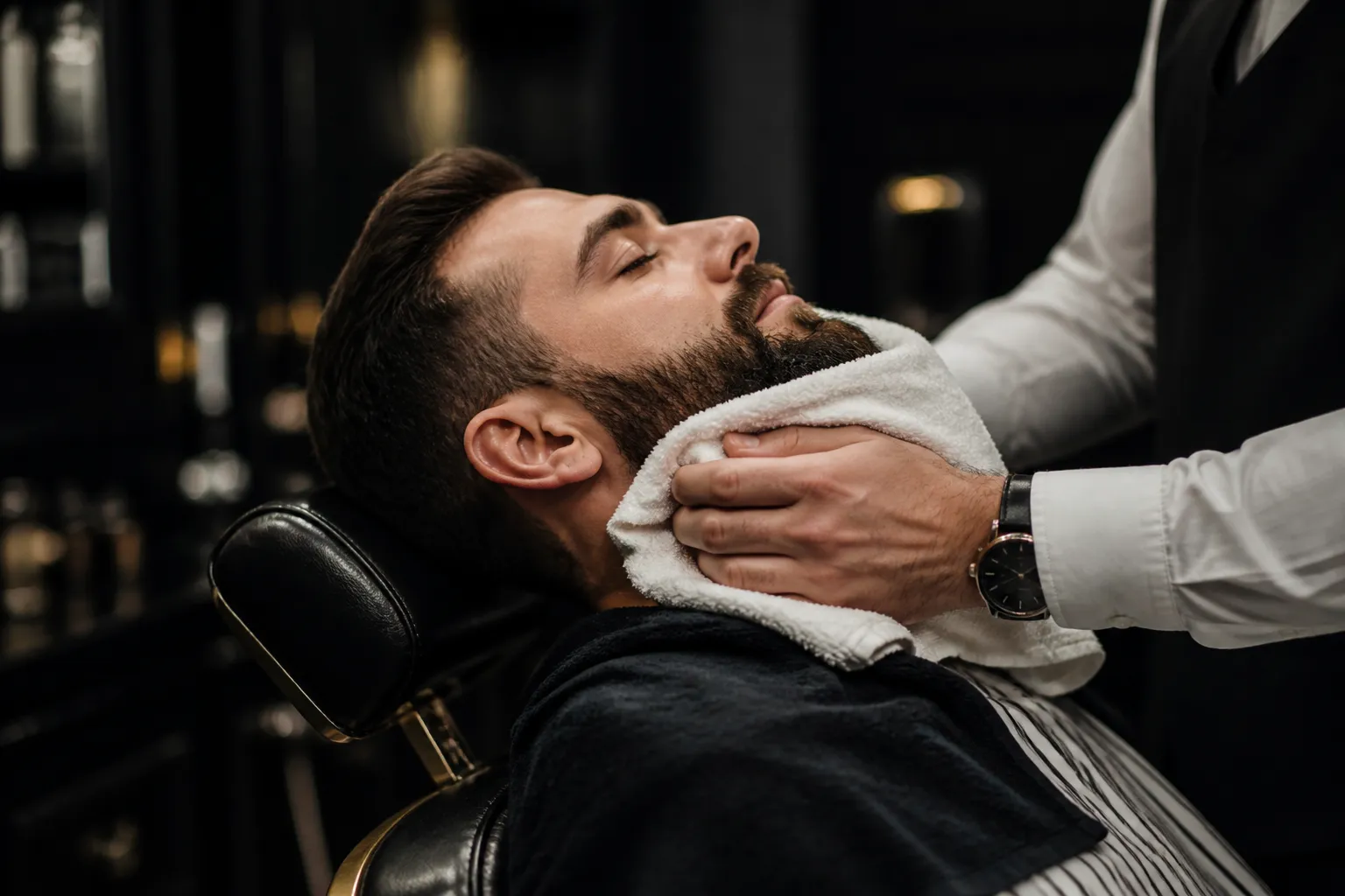 Ritual de barba com toalha quente